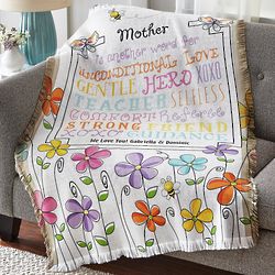 Personalized Another Word for Love Floral Throw