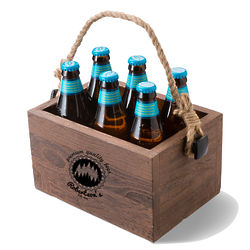 Personalized Premium Brew Wooden Beer Caddy
