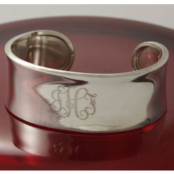 Engraved Silver Cuff Bracelet