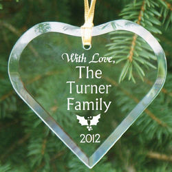 Family Personalized Glass Heart Ornament