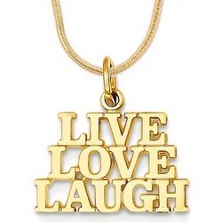 14k Gold Live Love Laugh Pendant