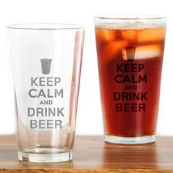 Keep Calm and Drink Beer Pint Glass