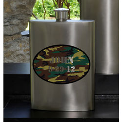 Camo Party Guy Flask Personalized