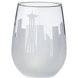 Etched Skyline Wine Glass