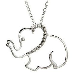 Sterling Silver Stencil Elephant Pendant