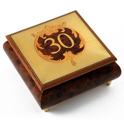 Handcrafted Happy 30th Musical Jewelry Box