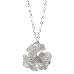 Sterling Silver Poppy Necklace