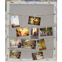 Rustic Photo Board with Twine and Clothespins