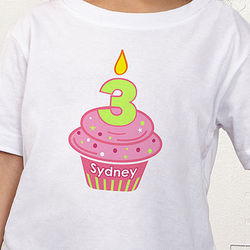 Personalized My Little Cupcake Birthday Toddler T-Shirt