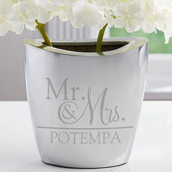 Personalized Wedded Pair Aluminum Vase