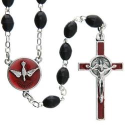 Commemorative Confirmation Rosary in Red and Black