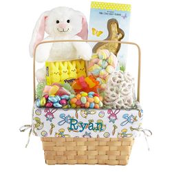 Personalized Easter Basket with Stuffed Animal and Sweets