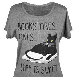 Bookstore Cats Womens T-Shirt