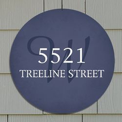 Personalized 13" Circle Initial Address House Sign