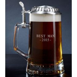 Personalized European Glass Beer Stein
