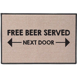 Free Beer Served Next Door Doormat
