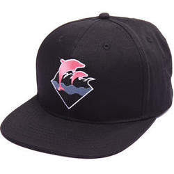Mens Pink Dolphin Waves Snapback Hat