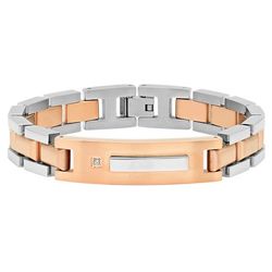 Men's 2-Tone Diamond Bracelet in Stainless Steel