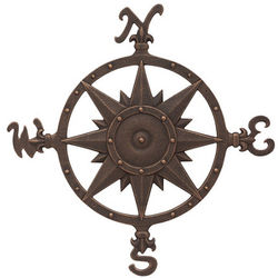 Oil Rubbed Bronze Aluminum Nautical Compass Wall Accent