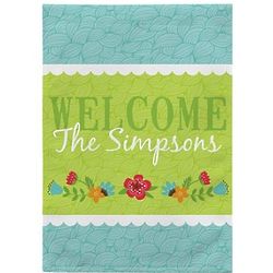 Personalized Welcome Floral Garden Flag