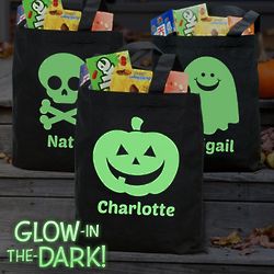 Personalized Glow in the Dark Halloween Trick or Treat Bag