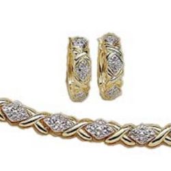 1/4 Carat Diamond Tennis Bracelet with Earrings