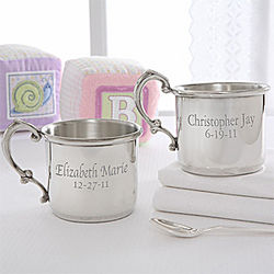Personalized Heirloom Pewter Baby Cup