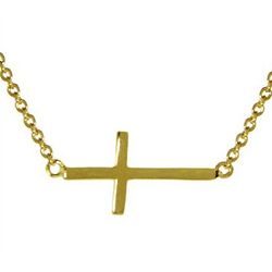 Gold Vermeil Sideways Cross Necklace