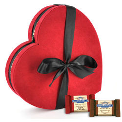 Large Red and Black Heart Gift Box with Chocolates