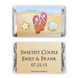 Personalized Flip Flop Wedding Hershey's Mini Chocolate Bars