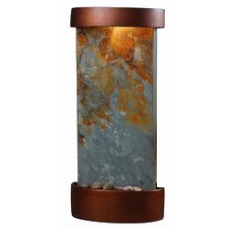 Indoor Fountain in Natural Slate with Copper Finish Accent