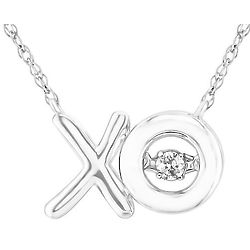The Beat of Your Heart Diamond XO Necklace in Sterling Silver