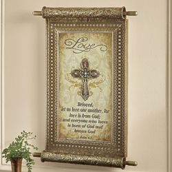 Beloved, Let Us Love One Another Lighted Cross Wall Art