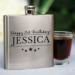 Personalized Happy Birthday Flask