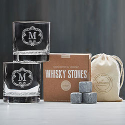 Personalized Whiskey Glasses and Whiskey Stones
