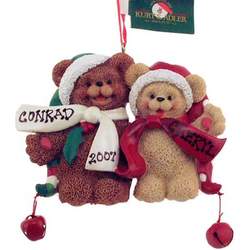 Bear Couple Resin Christmas Ornament