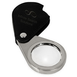 Pocket Magnifying Glass with Black Leather Case