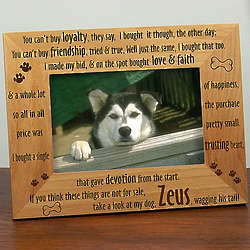Personalized Dog Loyalty Wooden Picture Frame