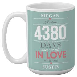 Personalized All the Days I Have Loved You Mug in Teal