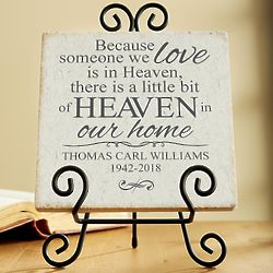 For Loved Ones in Heaven Personalized Tile Plaque