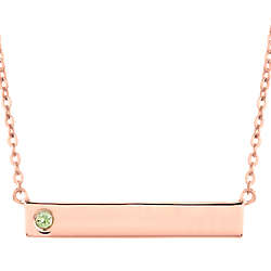 Personalized Birthstone Rose Gold Name Bar Necklace