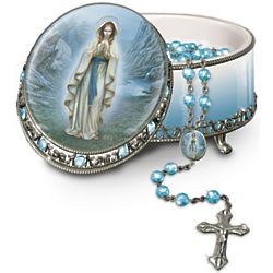 Our Lady Of Lourdes Musical Rosary Box