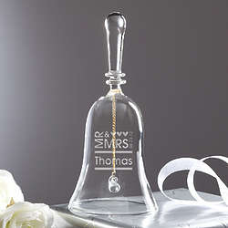 Personalized Mr and Mrs Crystal Wedding Bell