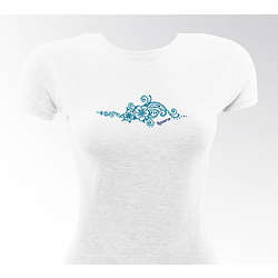 Personalized Flirty Gal Blue Henna Fitted T-Shirt