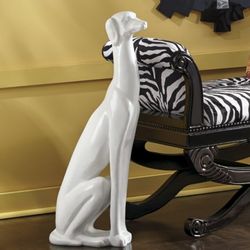 White Greyhound Statue