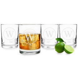 Circle Initial Drinking Glasses