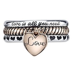 Love Is All You Need Ring in Sterling Silver & 14 Karat Rose Gold