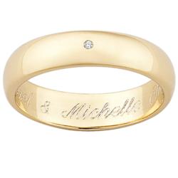 Gold Plated Diamond Engraved Message Ring