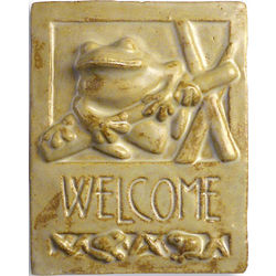 Frog Ceramic Welcome Sign