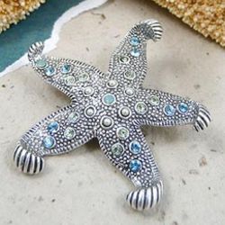 Swarovski Crystal Starfish Pin
